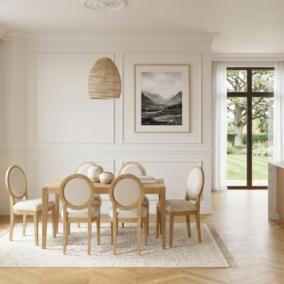 Vaste eettafel TENNESSEE S150 - Moderne stijl in eiken, 6 zitplaatsen, 150 x 78 cm