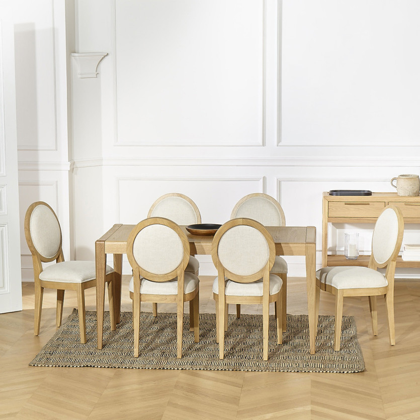 Table à manger fixe TENNESSEE S150 - Style moderne en chêne, 6 couverts, 150 x 78 cm