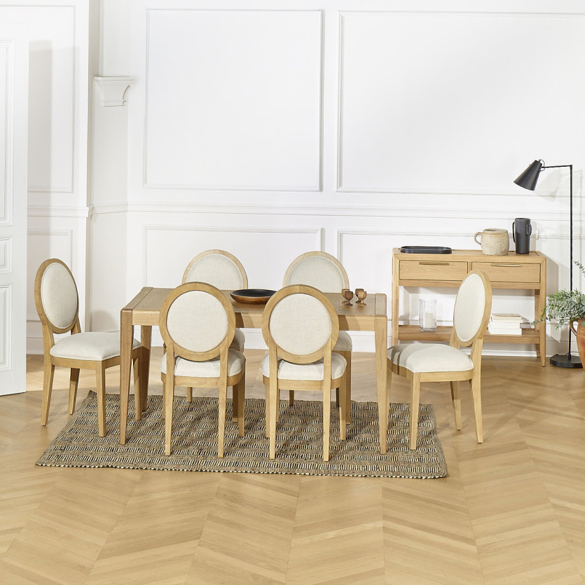 Vaste eettafel TENNESSEE S150 - Moderne stijl in eiken, 6 zitplaatsen, 150 x 78 cm