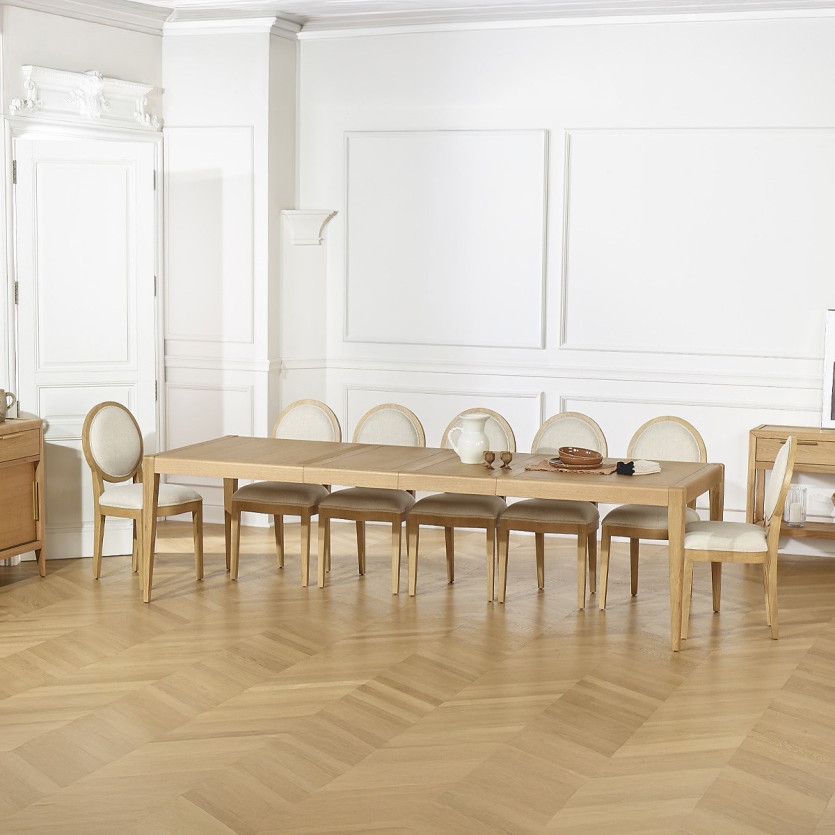 Table à manger extensible TENNESSEE 2R280 - Style moderne en chêne, 12 couverts, 180-280 x 100 cm