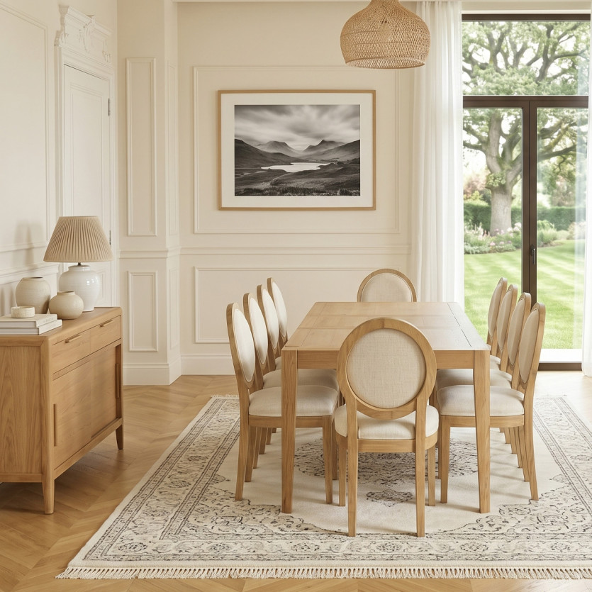 Table à manger extensible TENNESSEE 2R280 - Style moderne en chêne, 12 couverts, 180-280 x 100 cm