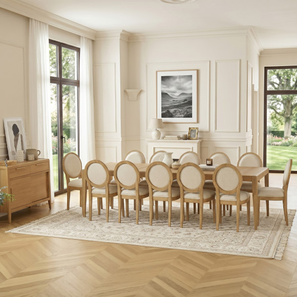 TENNESSEE 2R280 extendable dining table - Modern oak style, 12 seats, 180-280 x 100 cm