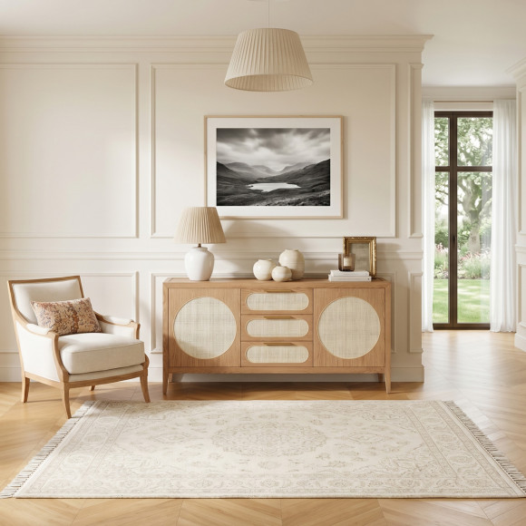 MONTANA - Aparador de roble, estilo contemporáneo, 2 puertas, 3 cajones