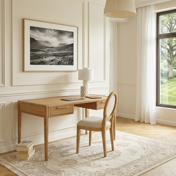 TENNESSEE Bureau - Eigentijdse stijl in licht eiken, 2 laden