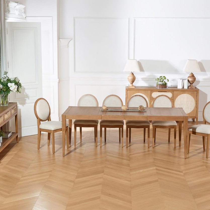 Table à manger extensible MONTANA 2R220 - Style moderne en chêne, 10 convives, 140-220 x 90 cm