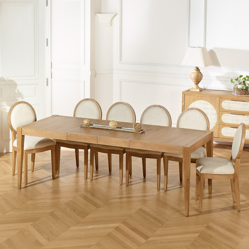 Table à manger extensible MONTANA 2R220 - Style moderne en chêne, 10 convives, 140-220 x 90 cm