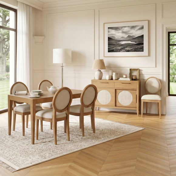 Mesa de jantar fixa MONTANA S150 - Estilo moderno em carvalho, 6 lugares, 150 x 78 cm