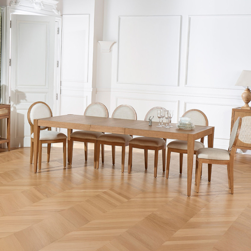MONTANA 2R extendable dining table - Modern oak style, 12 seats, 280 x 100 cm