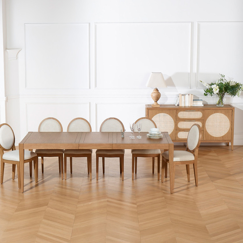Ausziehbarer Esstisch MONTANA 2R - Moderner Stil in Eiche, 12 Gedecke, 280 x 100 cm