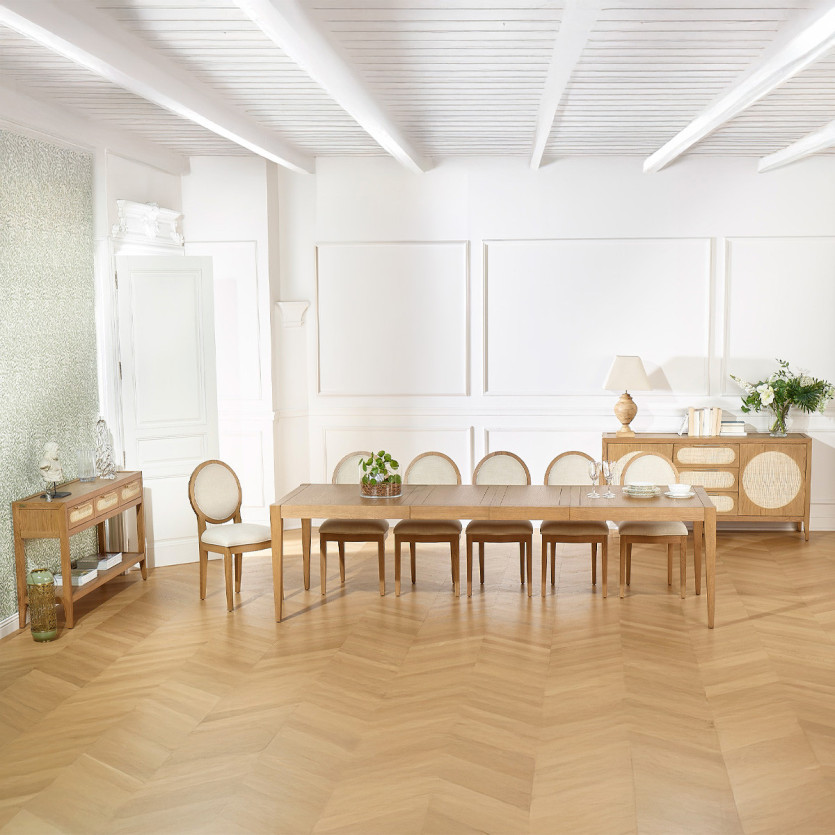 Mesa de jantar extensível MONTANA 2R280 - Estilo moderno em carvalho, 12 lugares, 180-280 x 100 cm