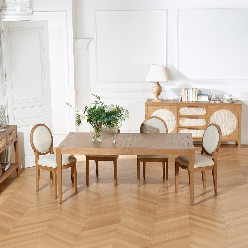 Table à manger extensible MONTANA 2R280 - Style moderne en chêne, 12 couverts, 180-280 x 100 cm