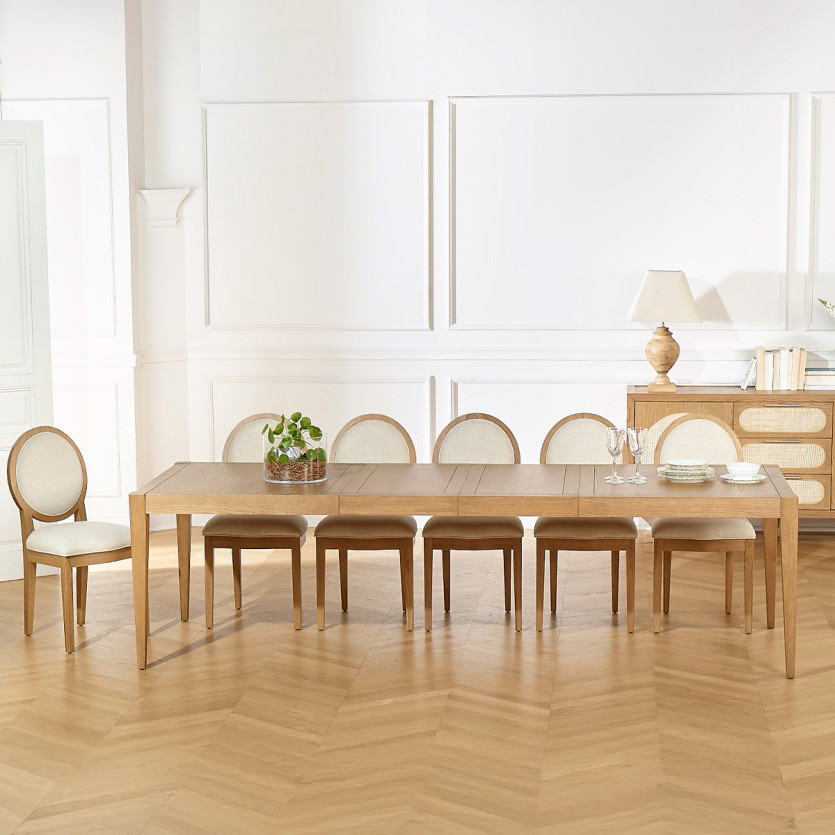 MONTANA 2R extendable dining table - Modern oak style, 12 seats, 280 x 100 cm