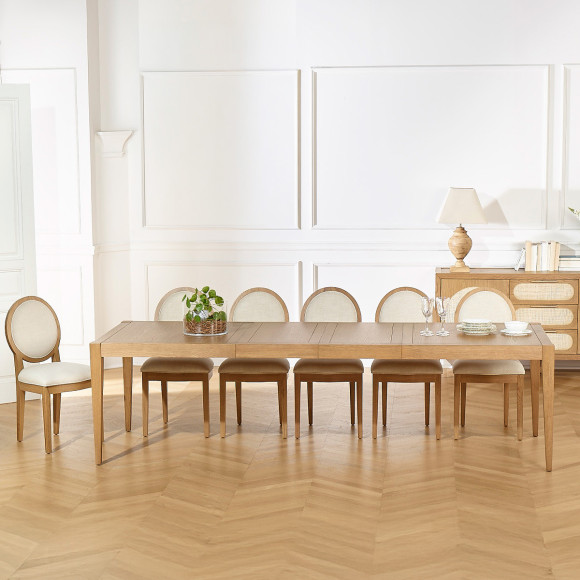 Ausziehbarer Esstisch MONTANA 2R - Moderner Stil in Eiche, 12 Gedecke, 280 x 100 cm