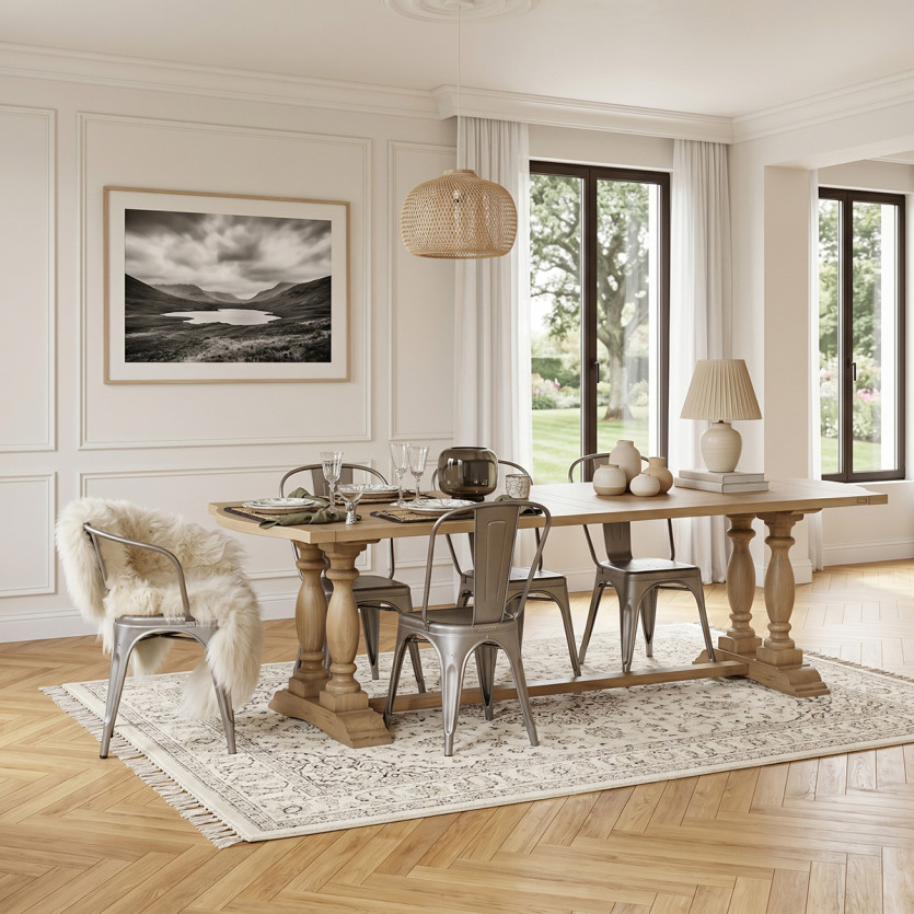 Table à manger JOHNSON – Style contemporain en bois, 8 couverts, bois certifié FSC®