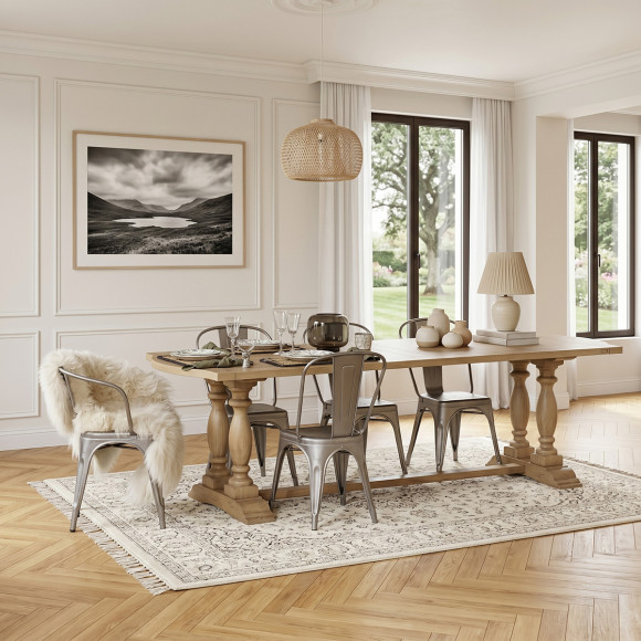 JOHNSON - Mesa de comedor estilo contemporáneo de madera, 10 personas, madera certificada FSC®
