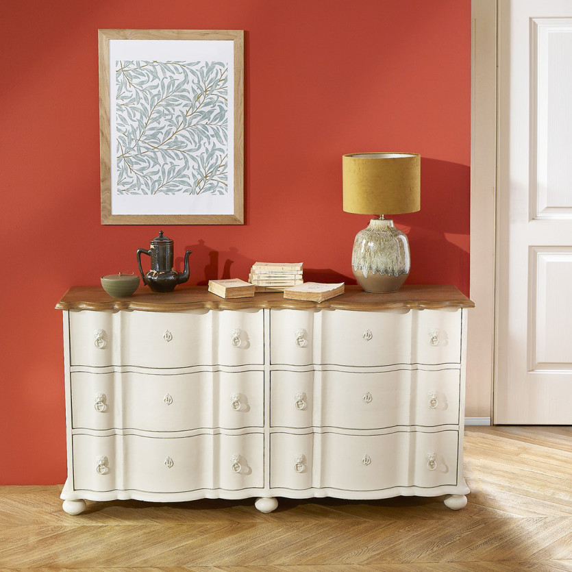 GOODMOON - Double dresser, oak top, 6 drawers