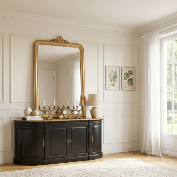 JOSEPHINE - Aparador de comedor romántico, 4 puertas, madera certificada FSC®