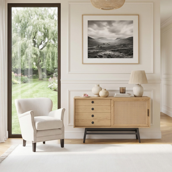 MAX - Moderne clubfauteuil met nagels, van brandwerende stof en massief hout, 1-zits