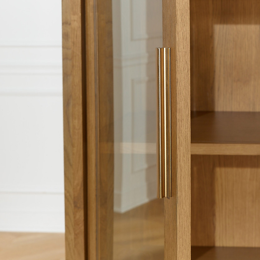 Geschirrschrank MONTANA - Zeitgenössischer Stil aus Eiche, 1 Tür, 3 Schubladen