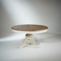 Table ronde blanche shabby chic robin des bois