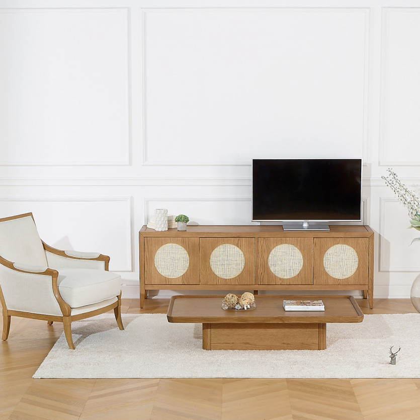 SHERYL coffee table - Contemporary style, oak tabletop