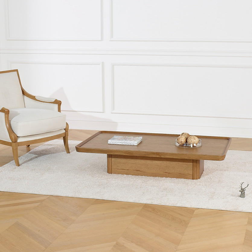 SHERYL coffee table - Contemporary style, oak tabletop