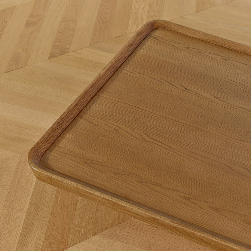 Table basse SHERYL - Style contemporain, plateau en chêne