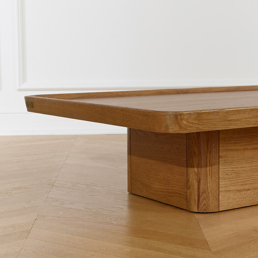 Table basse SHERYL - Style contemporain, plateau en chêne