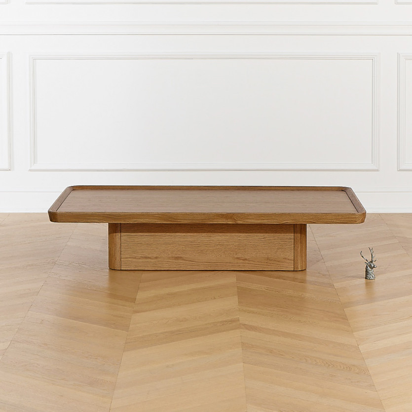 Table basse SHERYL - Style contemporain, plateau en chêne