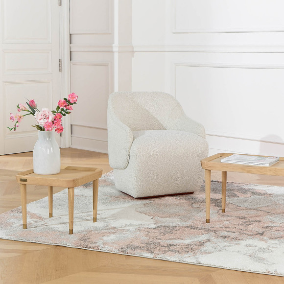 MALIBU square coffee table - Contemporary style, solid oak legs