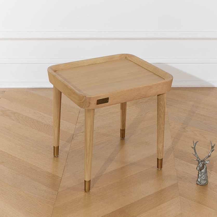 Tavolino quadrato MALIBU - Stile contemporaneo, gambe in rovere massiccio