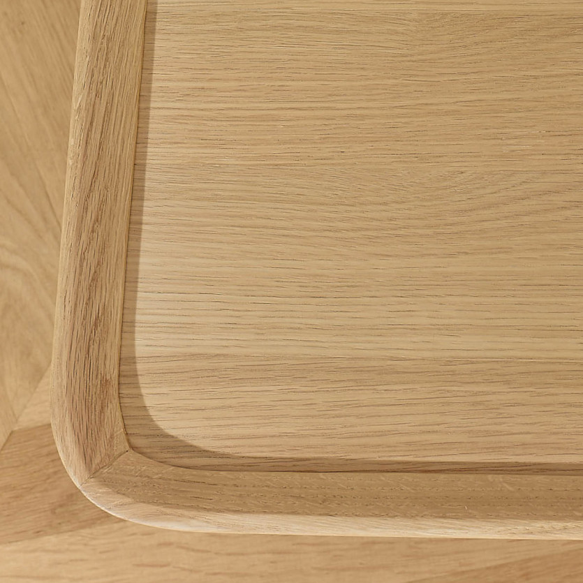 Rechteckiger Couchtisch MALIBU - Zeitgenössischer Stil, Füße aus Massivholz