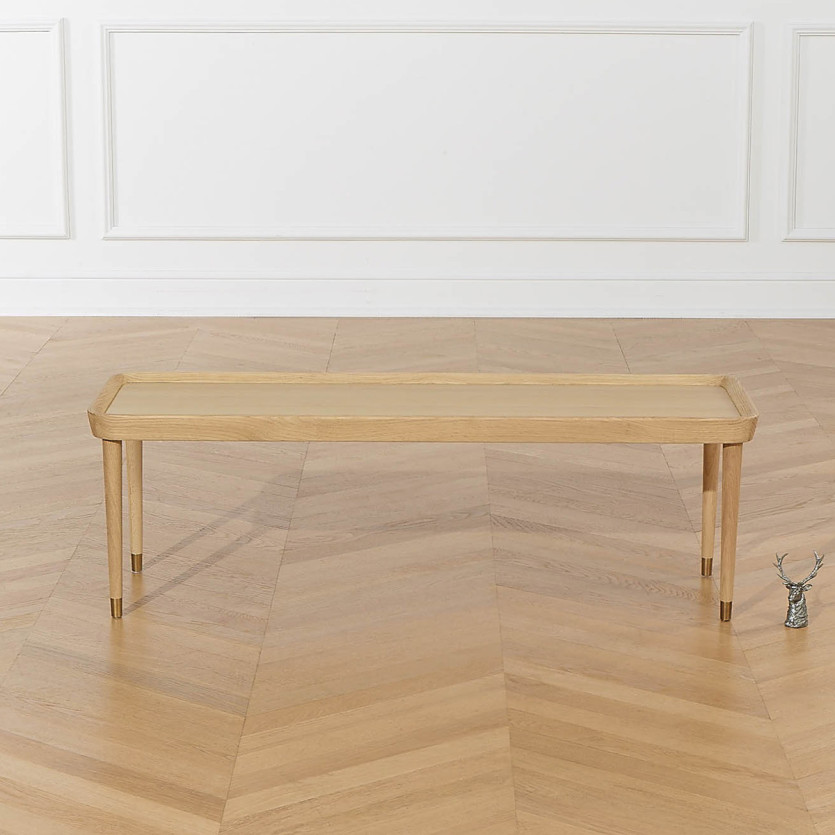 Mesa de centro retangular MALIBU - Estilo contemporâneo, pés em madeira maciça