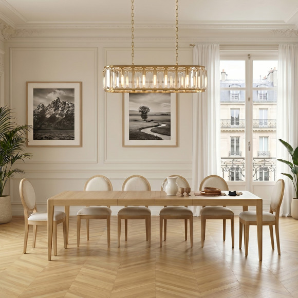 Uitschuifbare eettafel TENNESSEE 2R280 - Moderne stijl in eiken, 12 personen, 180-280 x 100 cm