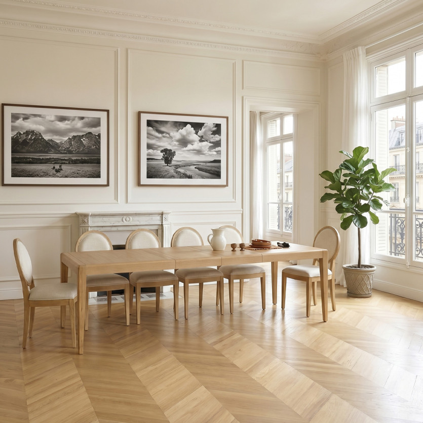 Table à manger extensible TENNESSEE 2R280 - Style moderne en chêne, 12 couverts, 180-280 x 100 cm