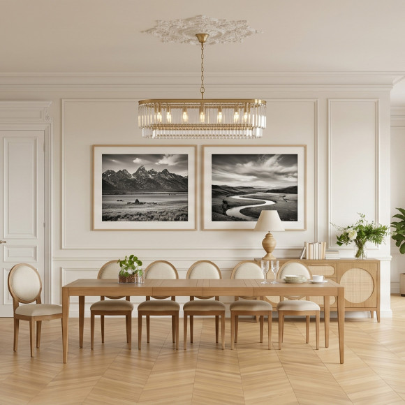 Uitschuifbare eetkamertafel MONTANA 2R280 - Moderne stijl in eikenhout, 12 personen, 180-280 x 100 cm