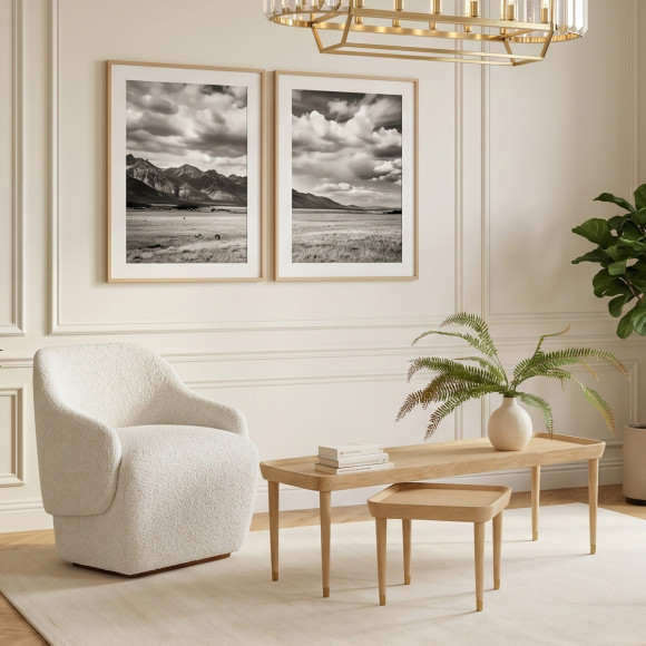 MALIBU Rectangular Coffee Table - Contemporary style, solid wood legs