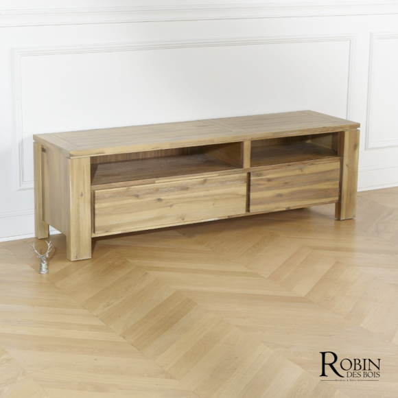 ENZO - Mobile TV in stile moderno in legno, 2 vani, 2 cassetti