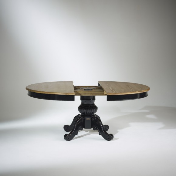 Table ronde bois noire robin des bois