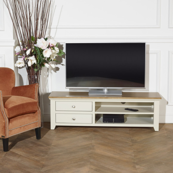ARLO - Mobile TV in stile moderno in legno, 2 vani, 2 cassetti