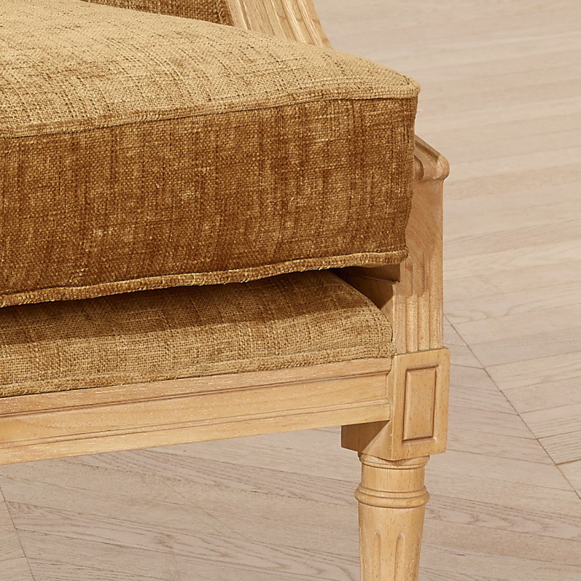 Bergèresessel VILLANDRY COGNAC SAUVAGE - Klassischer Stil aus Massivholz, 1 Platz