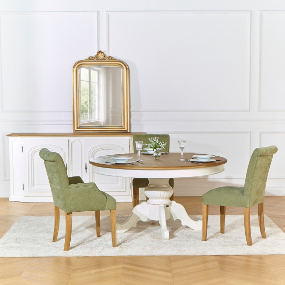 Silla de mesa ALISON - Estilo contemporáneo, patas de madera maciza