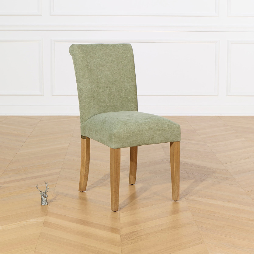 Set of 2 ALISON chairs - Modern style in solid rubberwood and polyester fabric