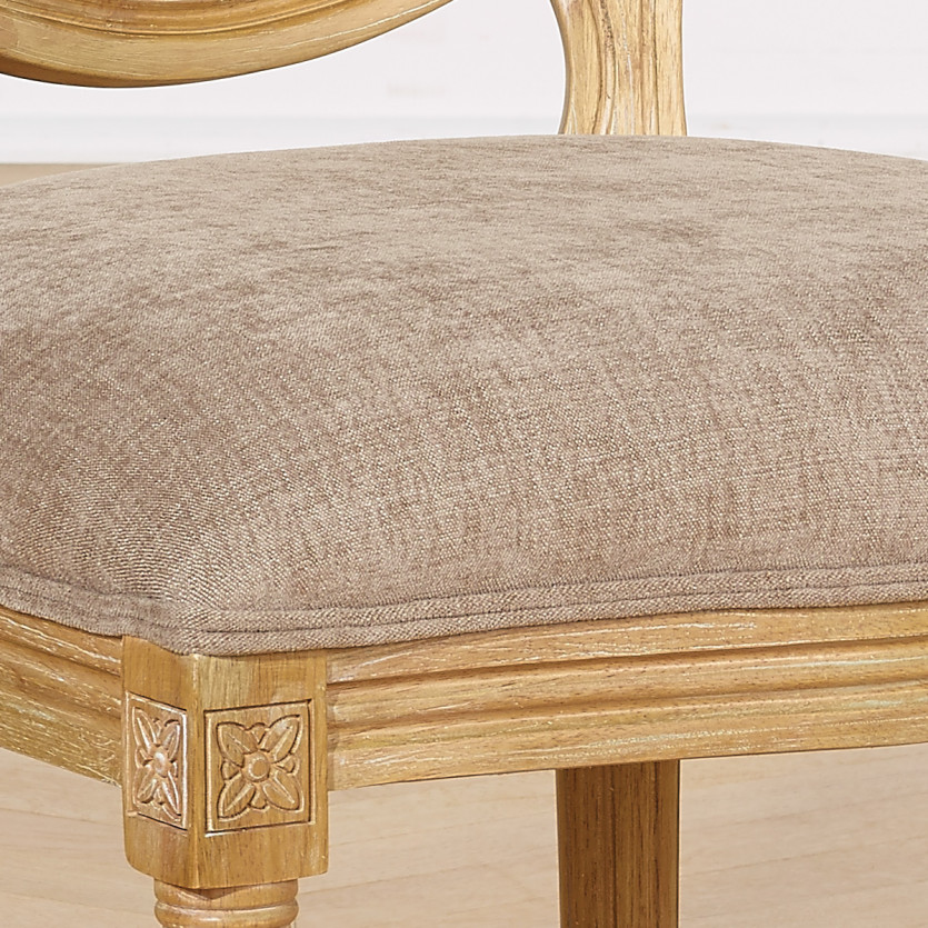 Set aus 2 MEDAILLON-Stühlen - Shabby Chic Stil aus Massivholz, Rückenlehne mit Geflecht