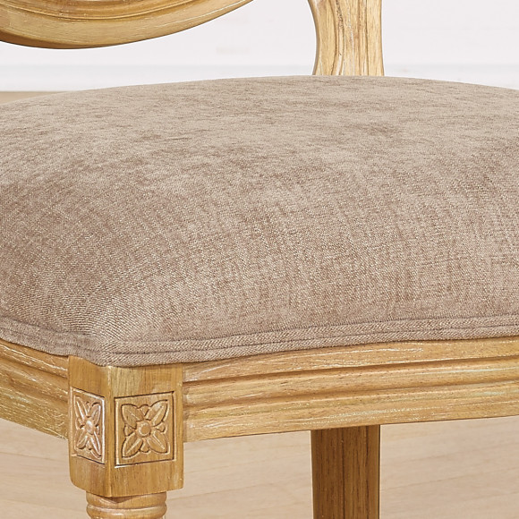 Juego de 2 sillas MEDAILLON - Estilo shabby chic en madera maciza, respaldo de rejilla.