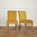 Chaise velours Alix moutarde
