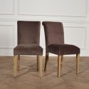 Chaise velours Alix marron