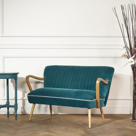 Banquette vintage en velours, SIXTY