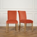Chaise velours Alix brique
