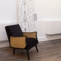 Fauteuil vintage canné noir, CUBA